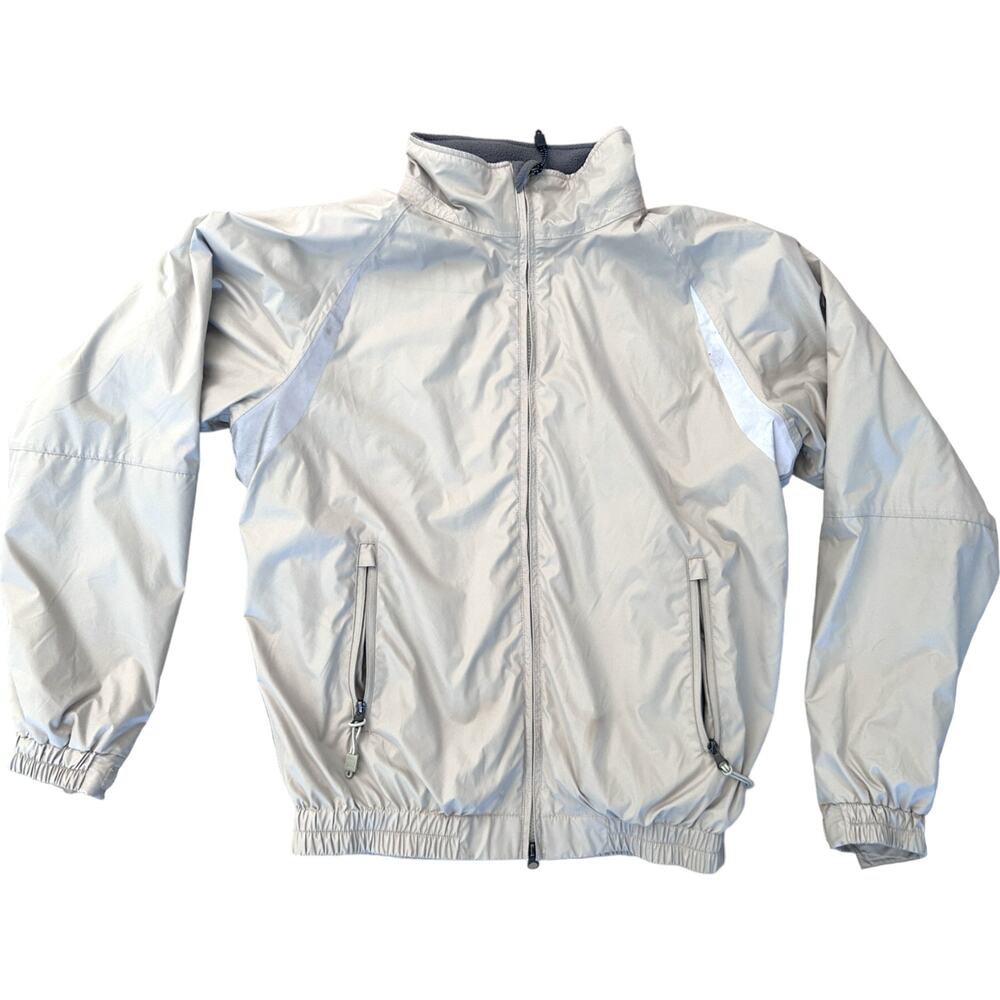 West Marine Beige Men's Medium Waterproof Boating Reflective Crew Jacket